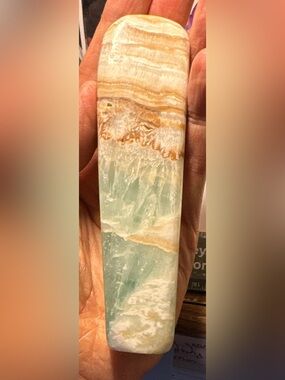 5” tall Caribbean Calcite free form tower, weight 200 grams, 130 millimeters.